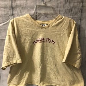 Yellow Florida State cropped t shirt